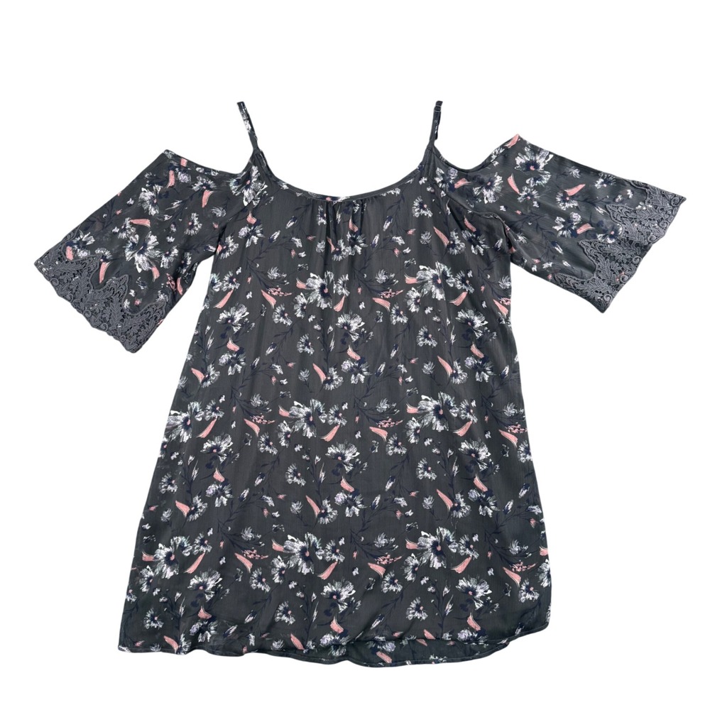 Maurices Cold Shoulder Floral Dress Bell Sleeve Romantic Cottagecore‎ M